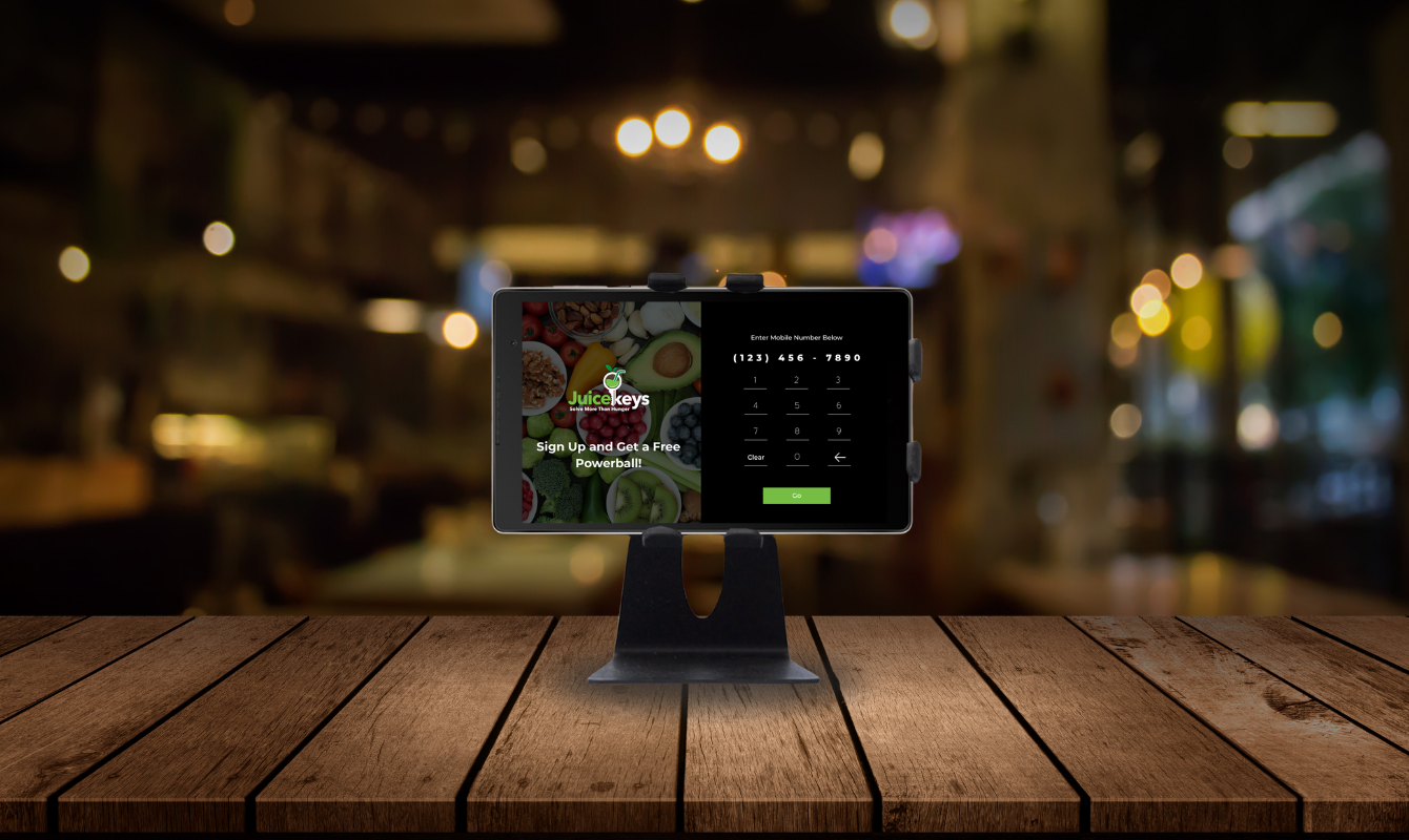 Customer loyalty program tablet interface