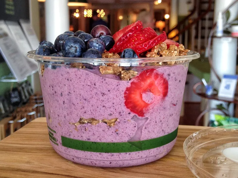 A smoothie bowl at a JuiceKeys juice bar in Raleigh, NC