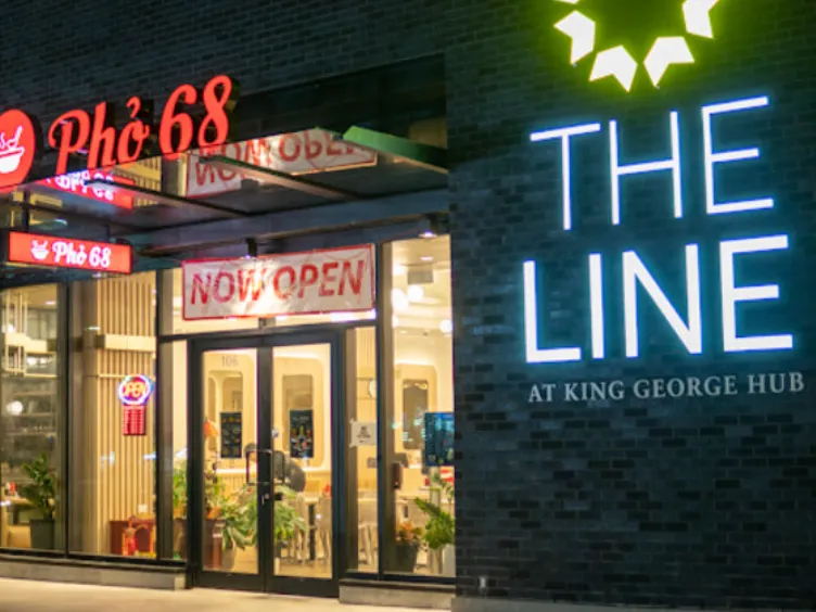Pho 68 storefront at The Line, King George Hub, Surrey, BC