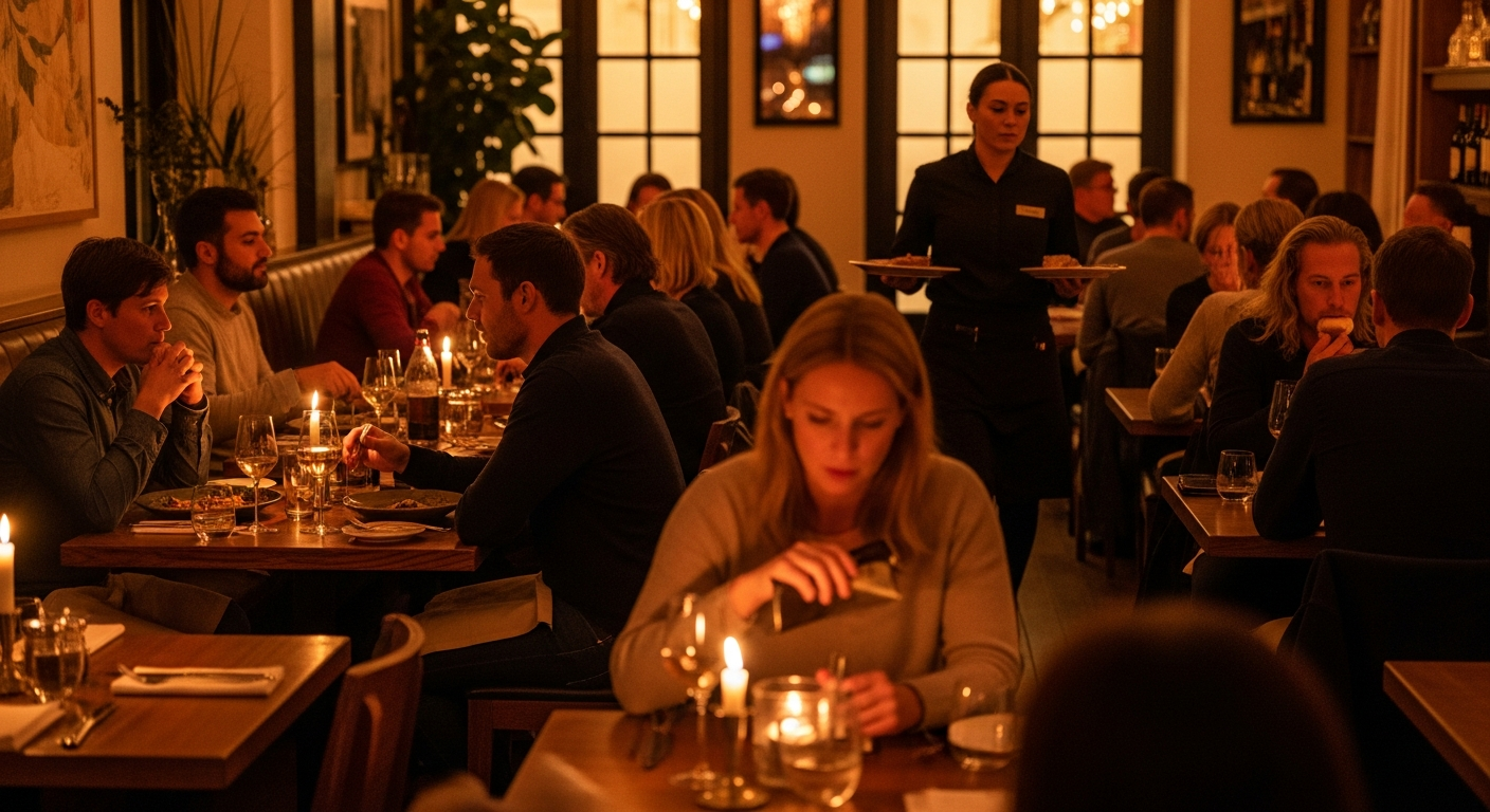 A restaurant dining room with strong weeknight turnout after implementing an off-peak promotion strategy
